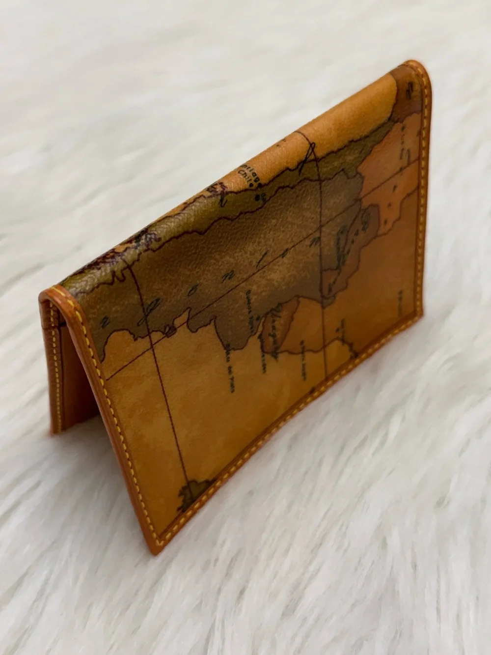 ALVIERO MARTINI - PRIMA CLASSE BROWN TAN PVC LEATHER BIFOLD ID CARD WALLET